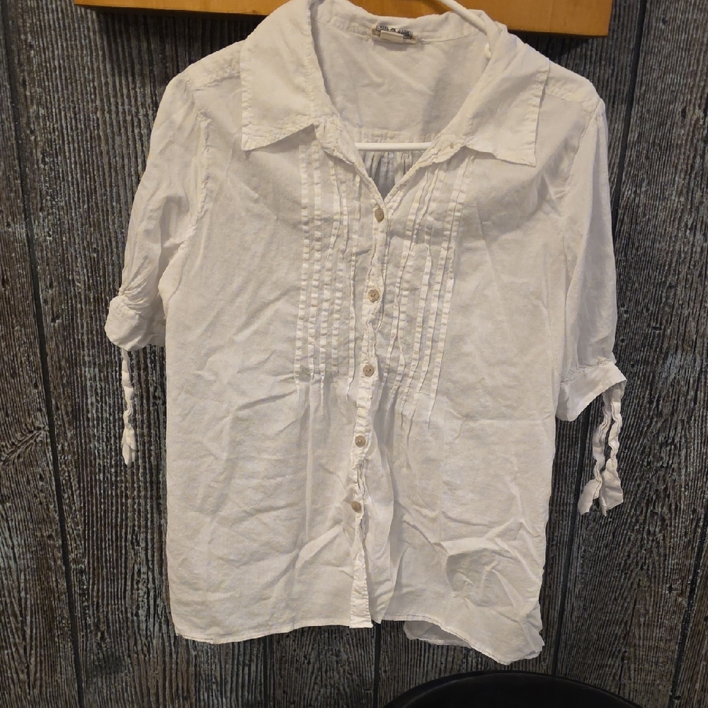 Chic White Button-Down Women's Shirt